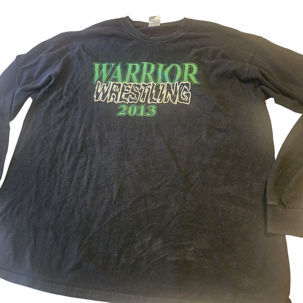 Whitfield‎ Warrior Wrestling Shirt Mens XL Black 2013 Team Roster Long Sleeve